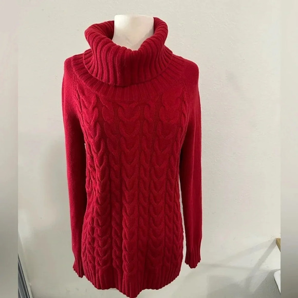 Banana Republic cable wool blend turtle neck sweater size M - Picture 1 of 7